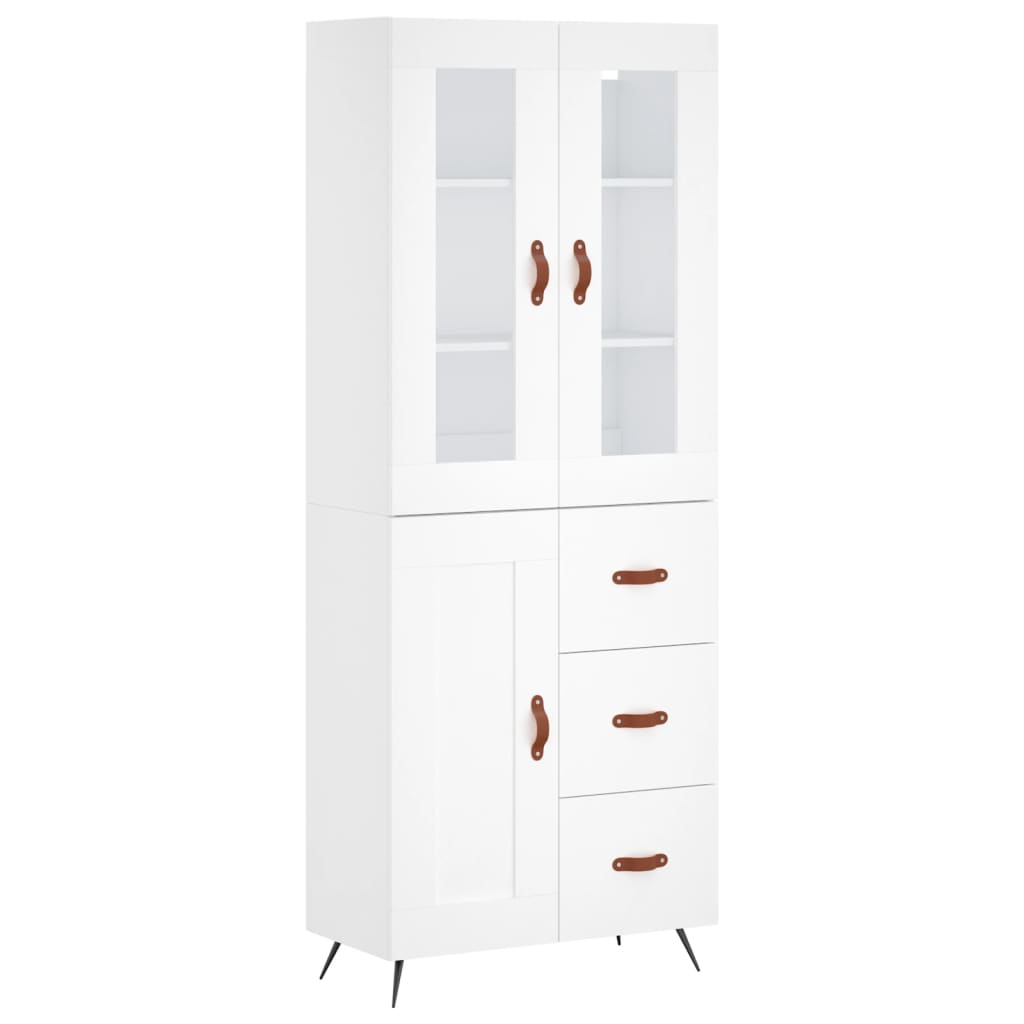 Hoge Kast 69,5X34X180 Cm Bewerkt Hout Wit