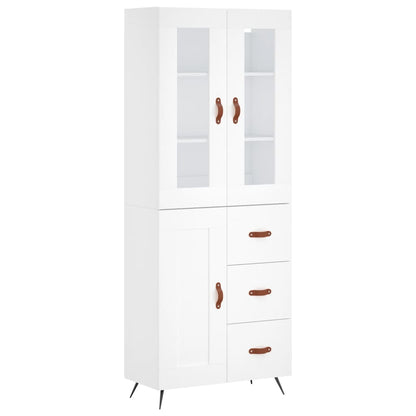 Hoge Kast 69,5X34X180 Cm Bewerkt Hout Wit