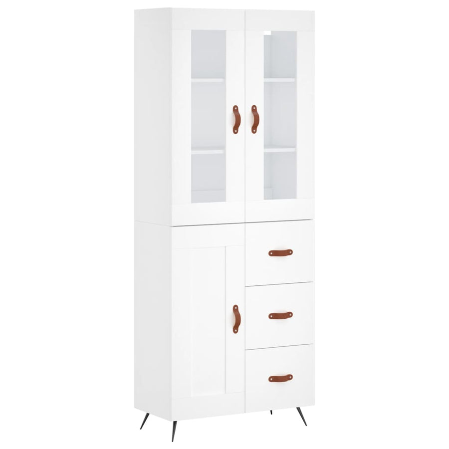 Hoge Kast 69,5X34X180 Cm Bewerkt Hout Wit