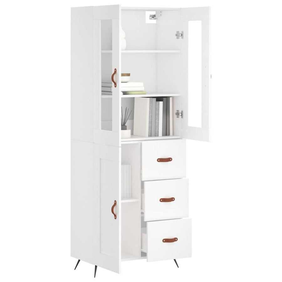 Hoge Kast 69,5X34X180 Cm Bewerkt Hout Wit