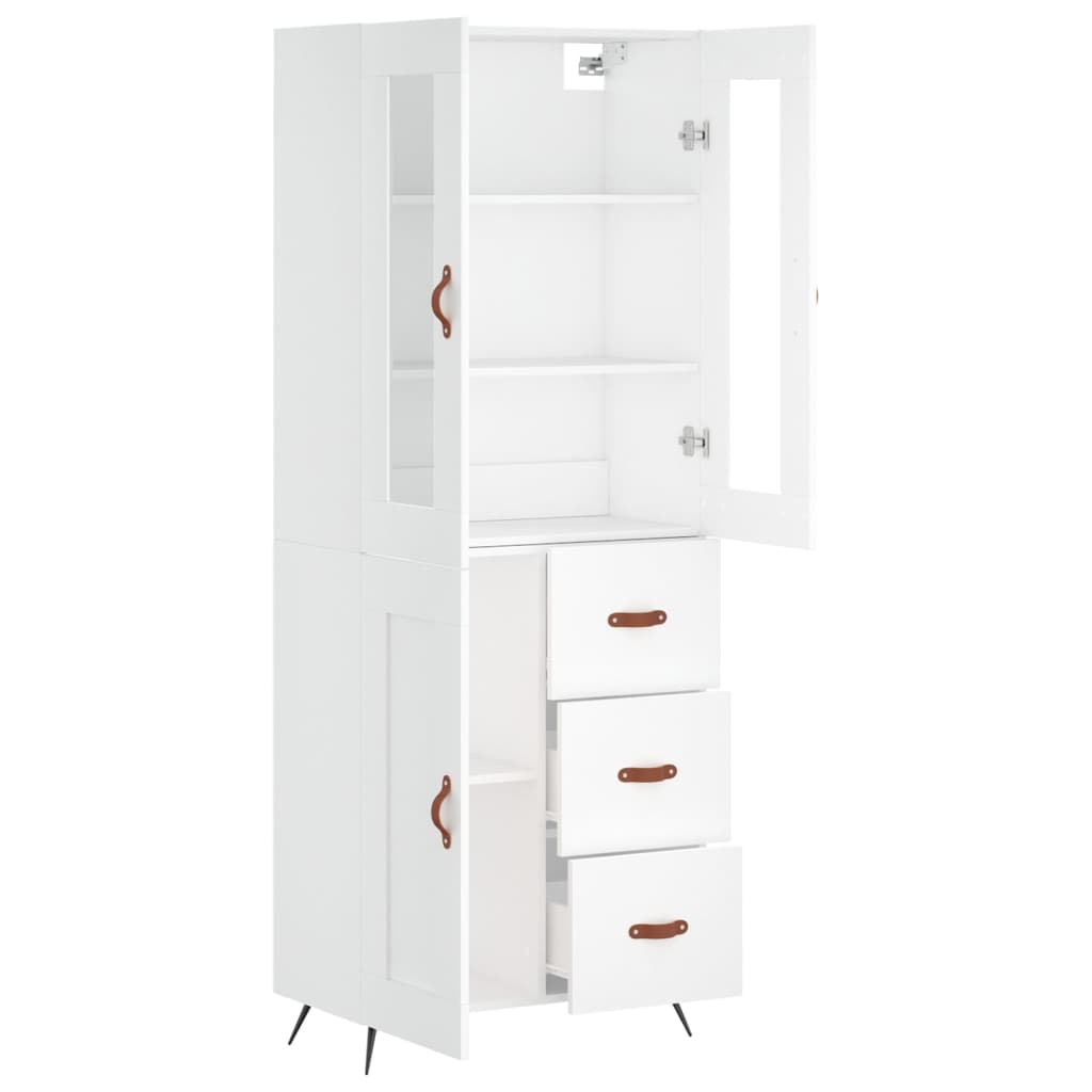 Hoge Kast 69,5X34X180 Cm Bewerkt Hout Wit