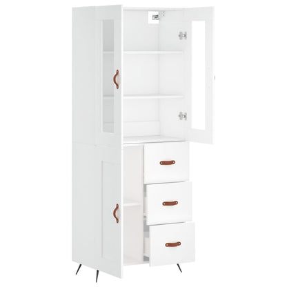 Hoge Kast 69,5X34X180 Cm Bewerkt Hout Wit