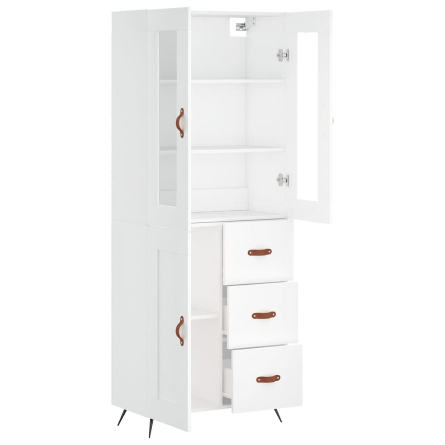 Hoge Kast 69,5X34X180 Cm Bewerkt Hout Wit