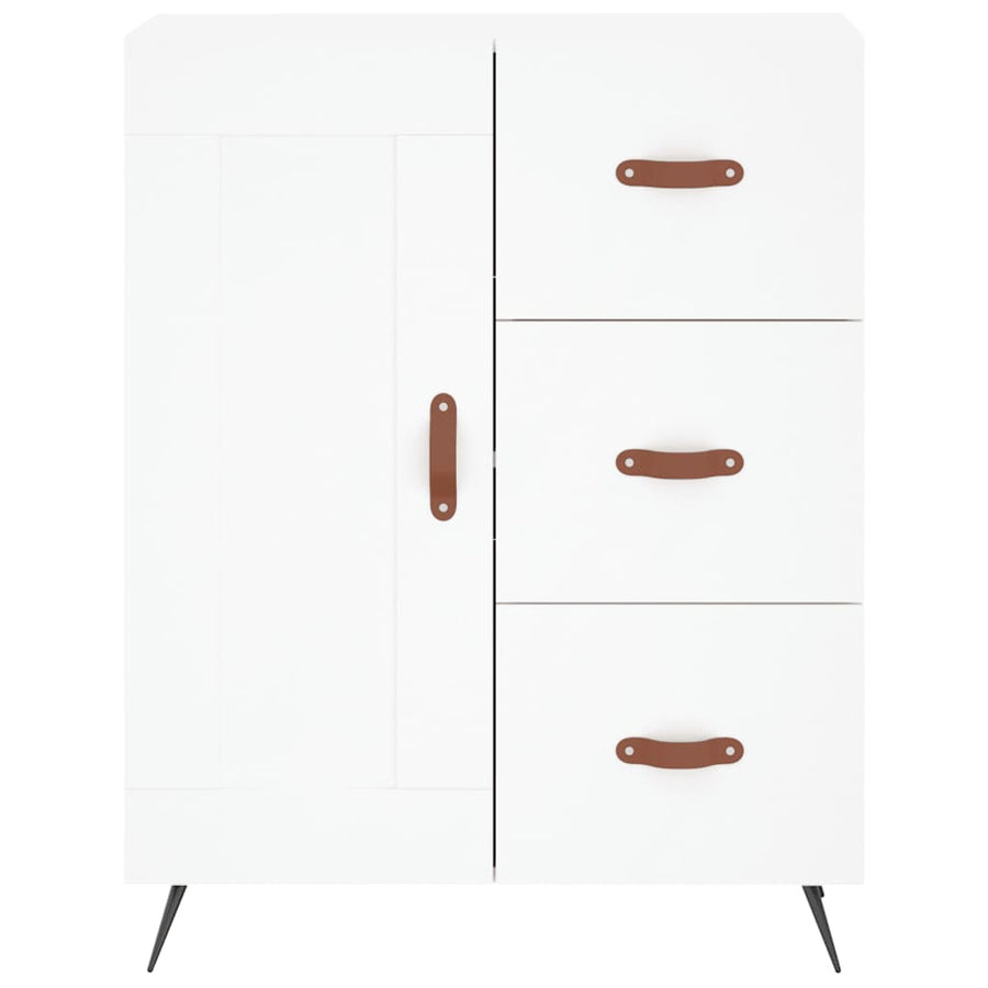 Hoge Kast 69,5X34X180 Cm Bewerkt Hout Wit