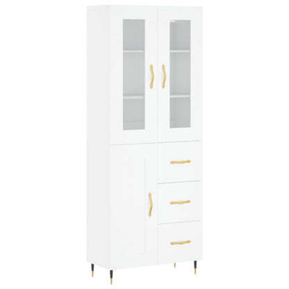 Hoge Kast 69,5X34X180 Cm Bewerkt Hout Wit