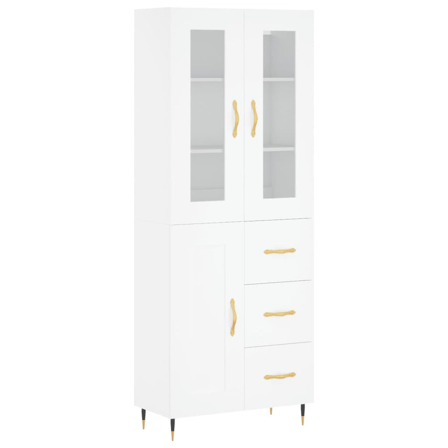 Hoge Kast 69,5X34X180 Cm Bewerkt Hout Wit