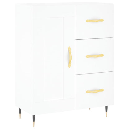 Hoge Kast 69,5X34X180 Cm Bewerkt Hout Wit