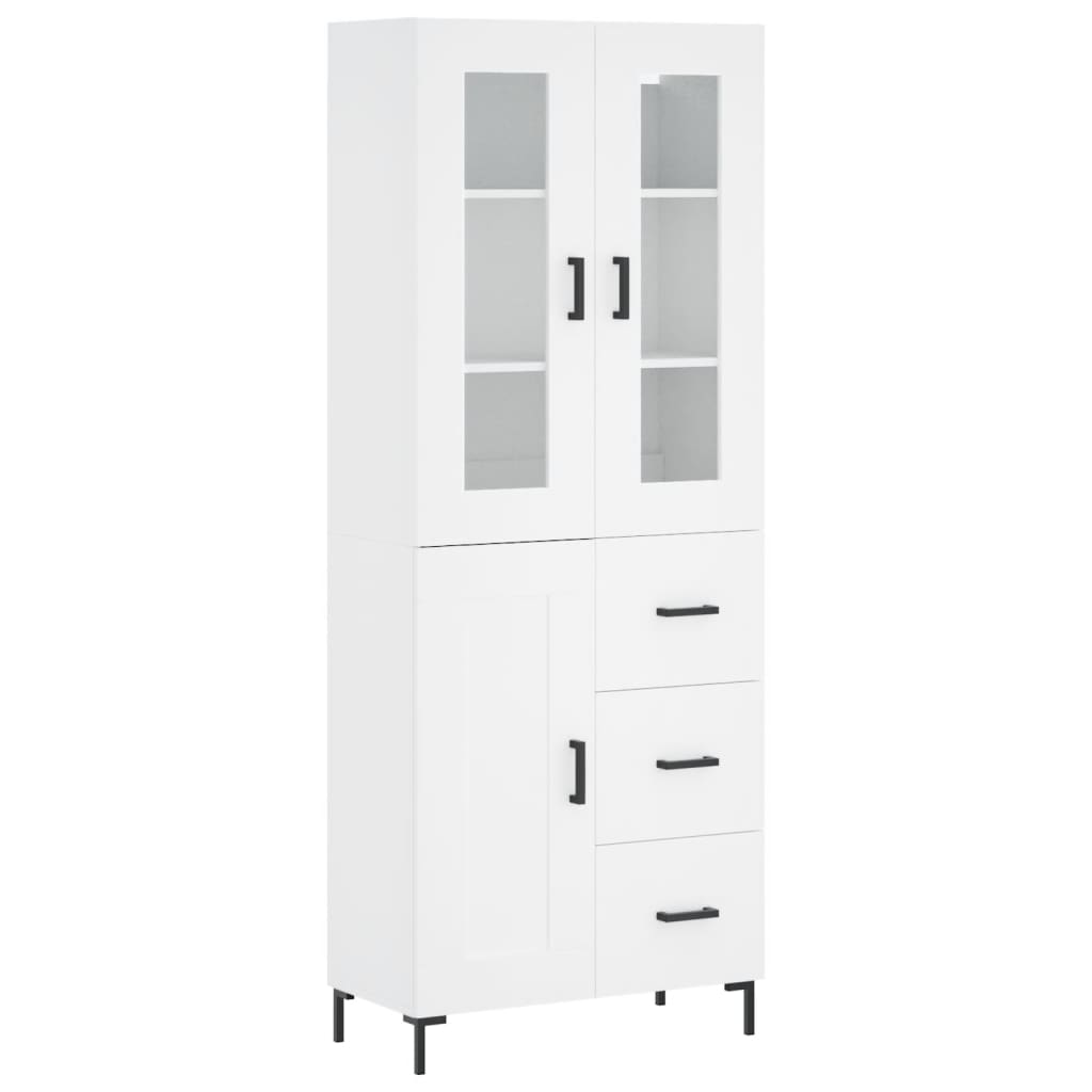 Hoge Kast 69,5X34X180 Cm Bewerkt Hout Wit