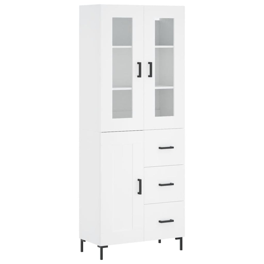 Hoge Kast 69,5X34X180 Cm Bewerkt Hout Wit
