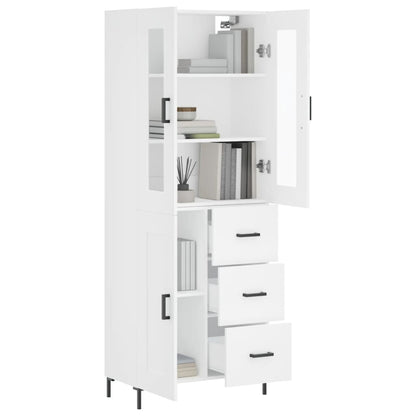 Hoge Kast 69,5X34X180 Cm Bewerkt Hout Wit