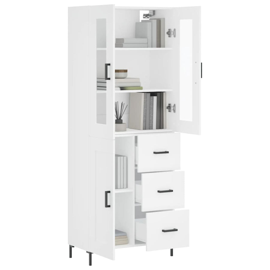 Hoge Kast 69,5X34X180 Cm Bewerkt Hout Wit