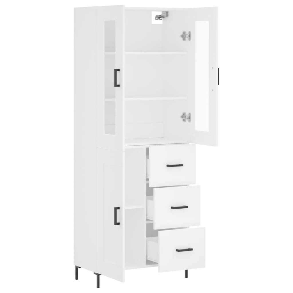 Hoge Kast 69,5X34X180 Cm Bewerkt Hout Wit