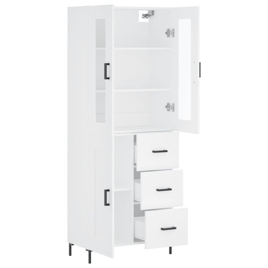 Hoge Kast 69,5X34X180 Cm Bewerkt Hout Wit