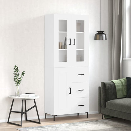 Hoge Kast 69,5X34X180 Cm Bewerkt Hout Wit