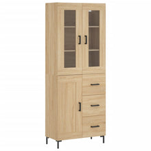 Hoge Kast 69,5X34X180 Cm Bewerkt Hout Kleurig Sonoma eiken