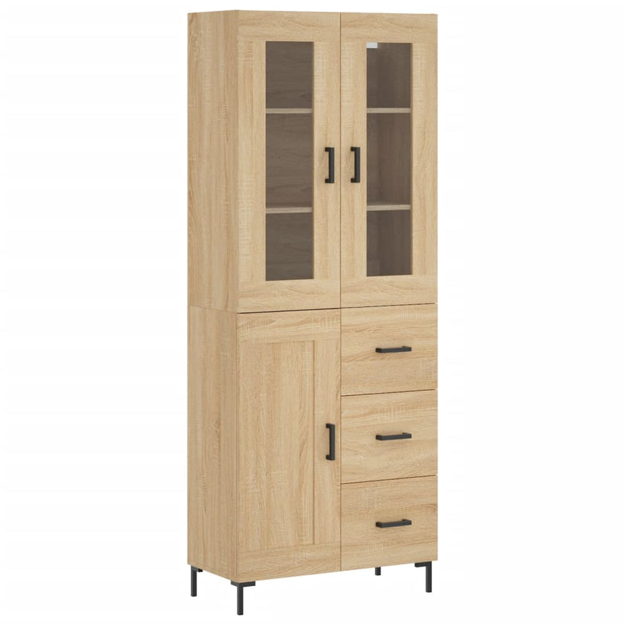 Hoge Kast 69,5X34X180 Cm Bewerkt Hout Kleurig Sonoma eiken