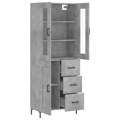 Hoge Kast 69,5X34X180 Cm Bewerkt Hout Betongrijs