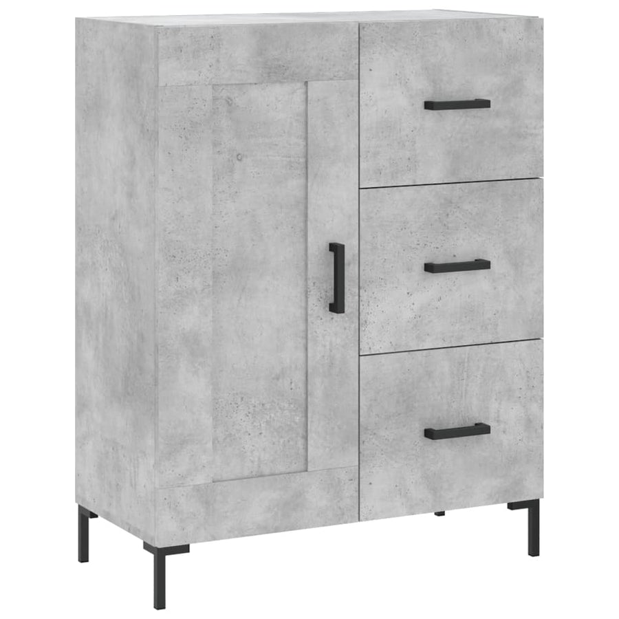 Hoge Kast 69,5X34X180 Cm Bewerkt Hout Betongrijs