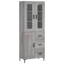 Hoge Kast 69,5X34X180 Cm Bewerkt Hout Eikenkleurig Grijs sonoma