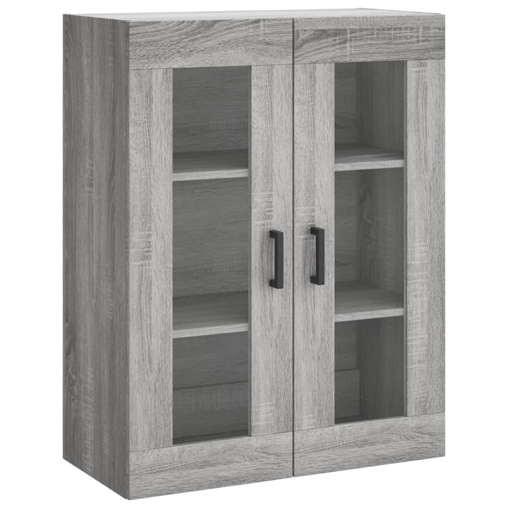 Hoge Kast 69,5X34X180 Cm Bewerkt Hout Eikenkleurig Grijs sonoma