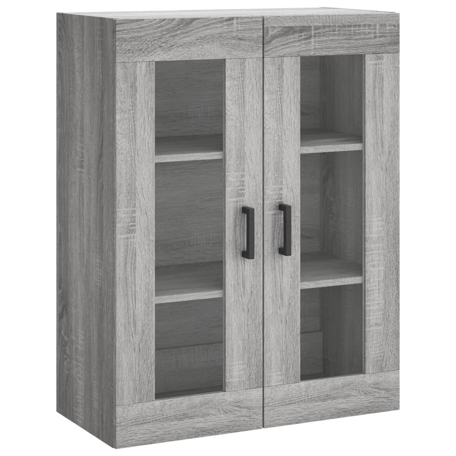 Hoge Kast 69,5X34X180 Cm Bewerkt Hout Eikenkleurig Grijs sonoma