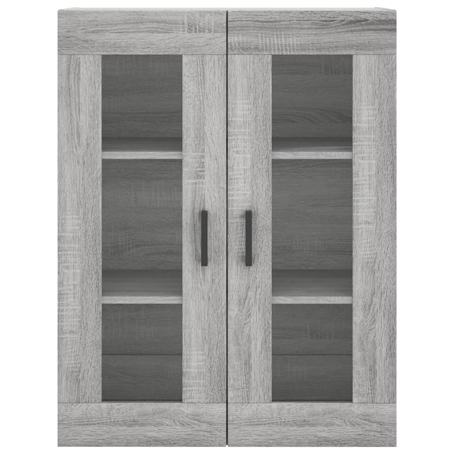 Hoge Kast 69,5X34X180 Cm Bewerkt Hout Eikenkleurig Grijs sonoma