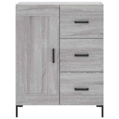 Hoge Kast 69,5X34X180 Cm Bewerkt Hout Eikenkleurig Grijs sonoma