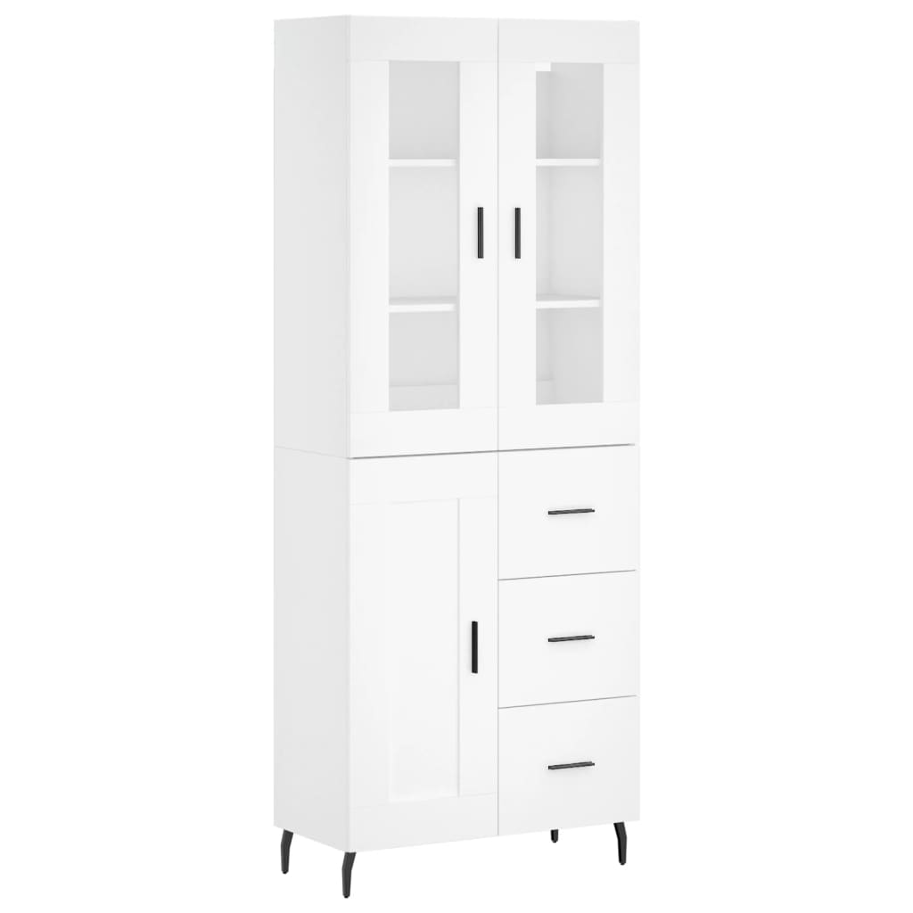 Hoge Kast 69,5X34X180 Cm Bewerkt Hout Wit