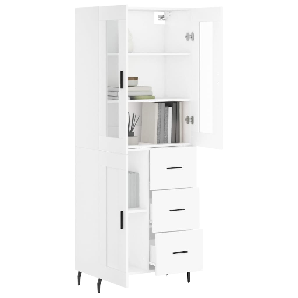 Hoge Kast 69,5X34X180 Cm Bewerkt Hout Wit