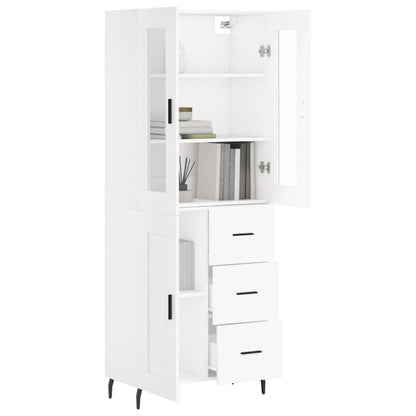 Hoge Kast 69,5X34X180 Cm Bewerkt Hout Wit