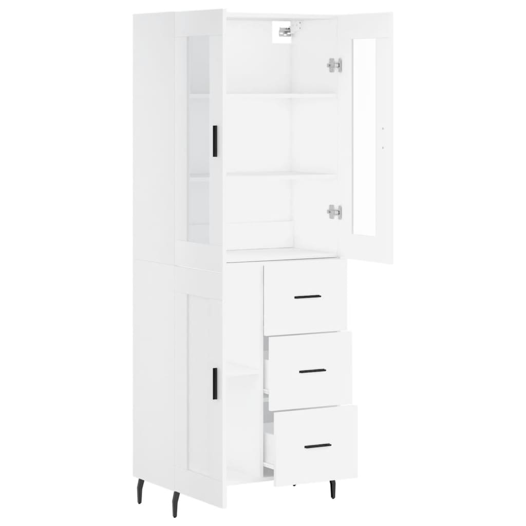 Hoge Kast 69,5X34X180 Cm Bewerkt Hout Wit