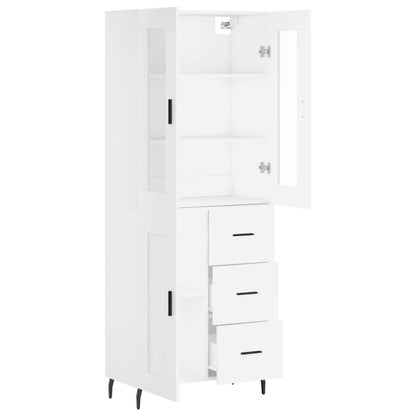Hoge Kast 69,5X34X180 Cm Bewerkt Hout Wit