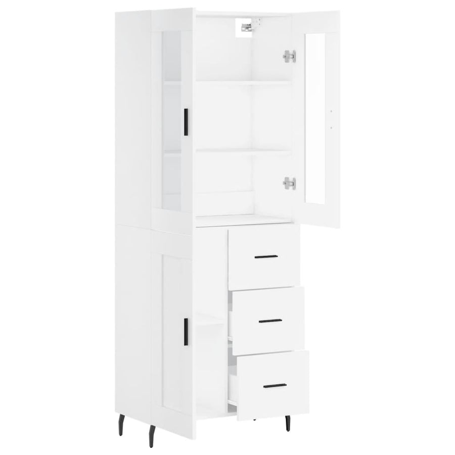 Hoge Kast 69,5X34X180 Cm Bewerkt Hout Wit