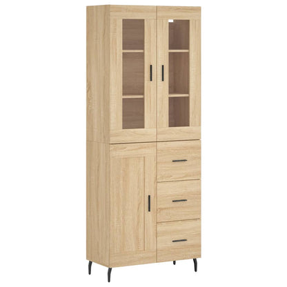 Hoge kast 69,5x34x180 cm bewerkt hout sonoma eikenkleurig