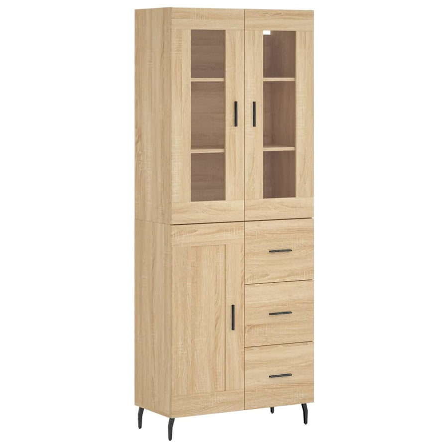 Hoge kast 69,5x34x180 cm bewerkt hout sonoma eikenkleurig