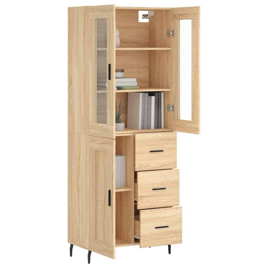 Hoge kast 69,5x34x180 cm bewerkt hout sonoma eikenkleurig