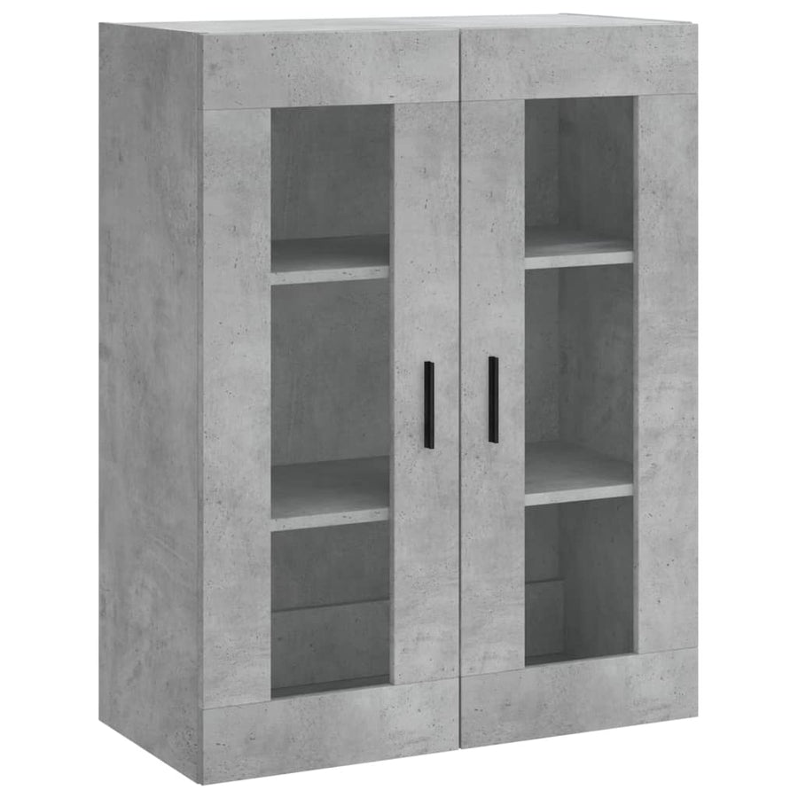 Hoge Kast 69,5X34X180 Cm Bewerkt Hout Betongrijs