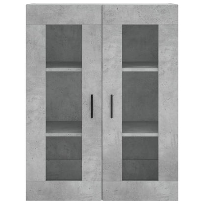 Hoge Kast 69,5X34X180 Cm Bewerkt Hout Betongrijs