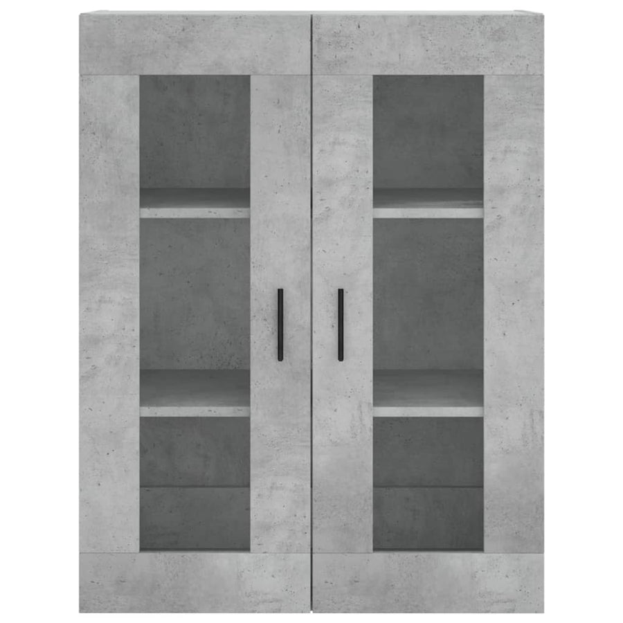 Hoge Kast 69,5X34X180 Cm Bewerkt Hout Betongrijs