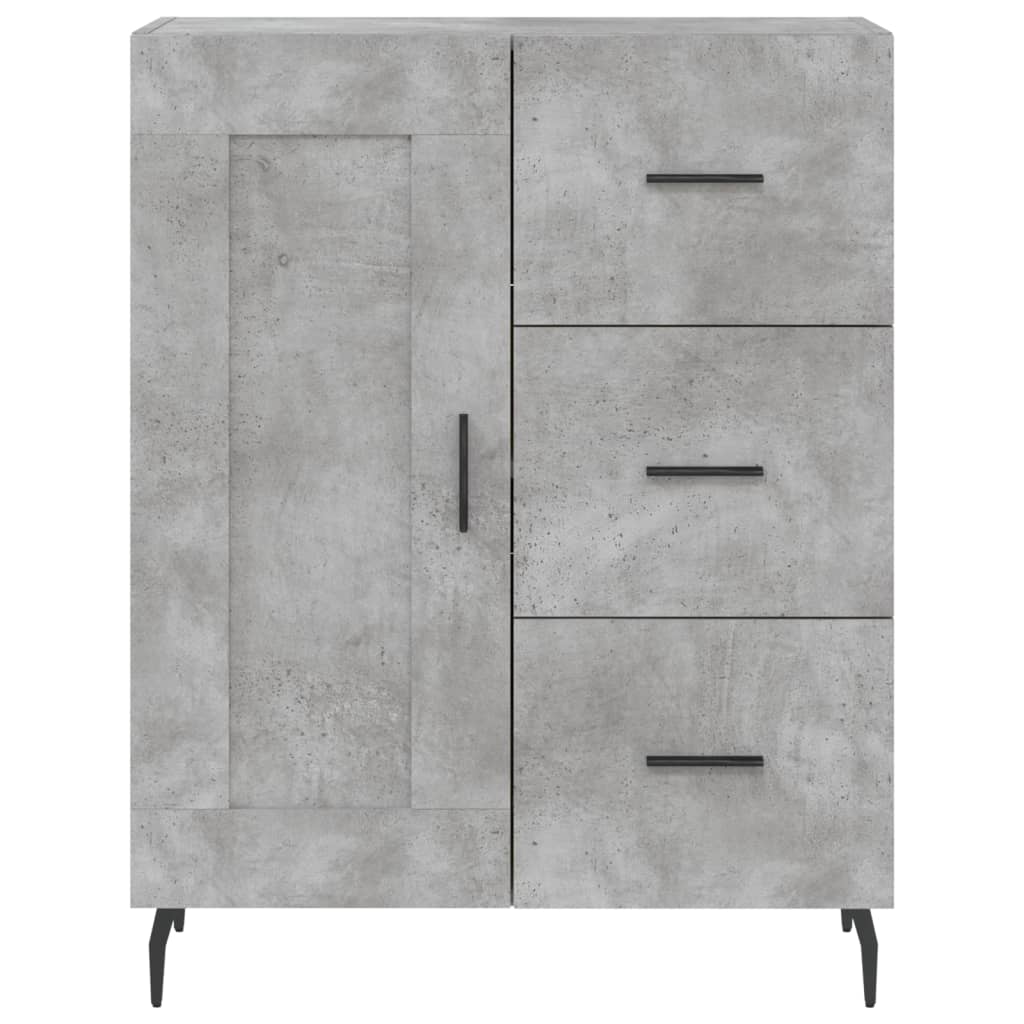 Hoge Kast 69,5X34X180 Cm Bewerkt Hout Betongrijs