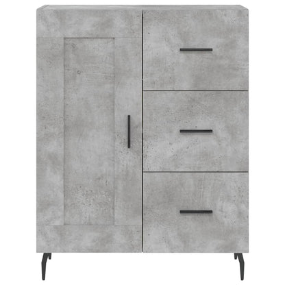 Hoge Kast 69,5X34X180 Cm Bewerkt Hout Betongrijs