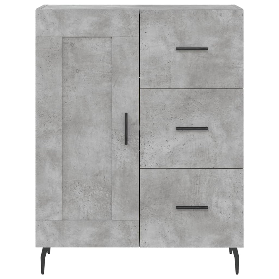 Hoge Kast 69,5X34X180 Cm Bewerkt Hout Betongrijs