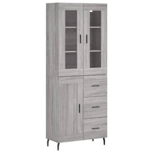 Hoge Kast 69,5X34X180 Cm Bewerkt Hout Eikenkleurig Grijs sonoma