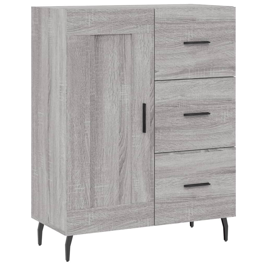 Hoge Kast 69,5X34X180 Cm Bewerkt Hout Eikenkleurig Grijs sonoma
