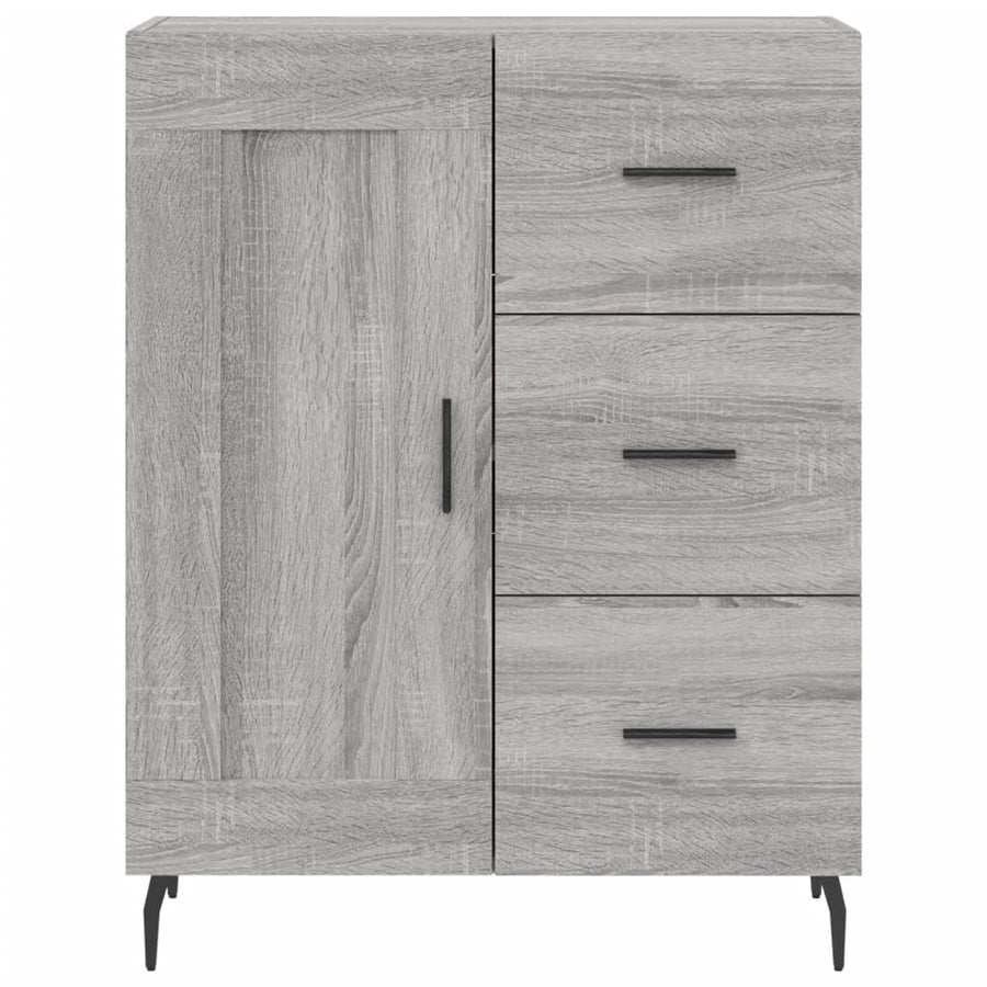Hoge Kast 69,5X34X180 Cm Bewerkt Hout Eikenkleurig Grijs sonoma