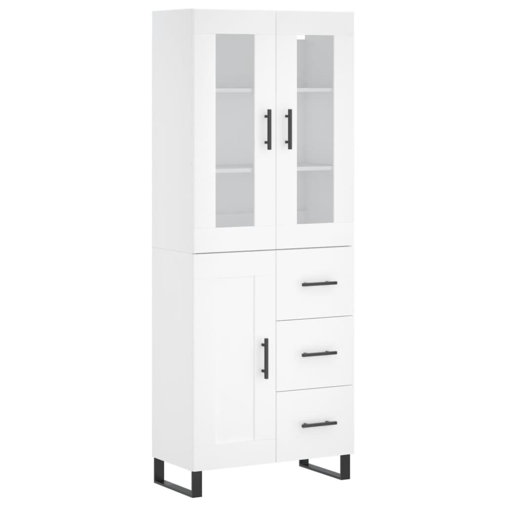 Hoge Kast 69,5X34X180 Cm Bewerkt Hout Wit