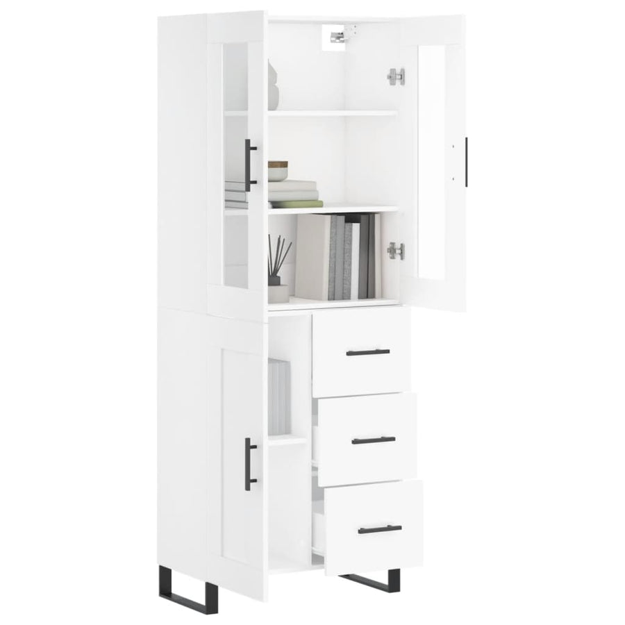 Hoge Kast 69,5X34X180 Cm Bewerkt Hout Wit