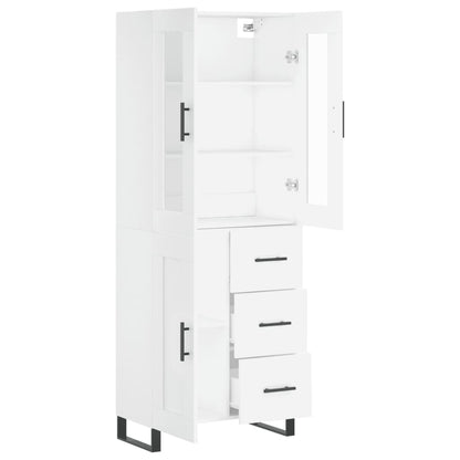 Hoge Kast 69,5X34X180 Cm Bewerkt Hout Wit