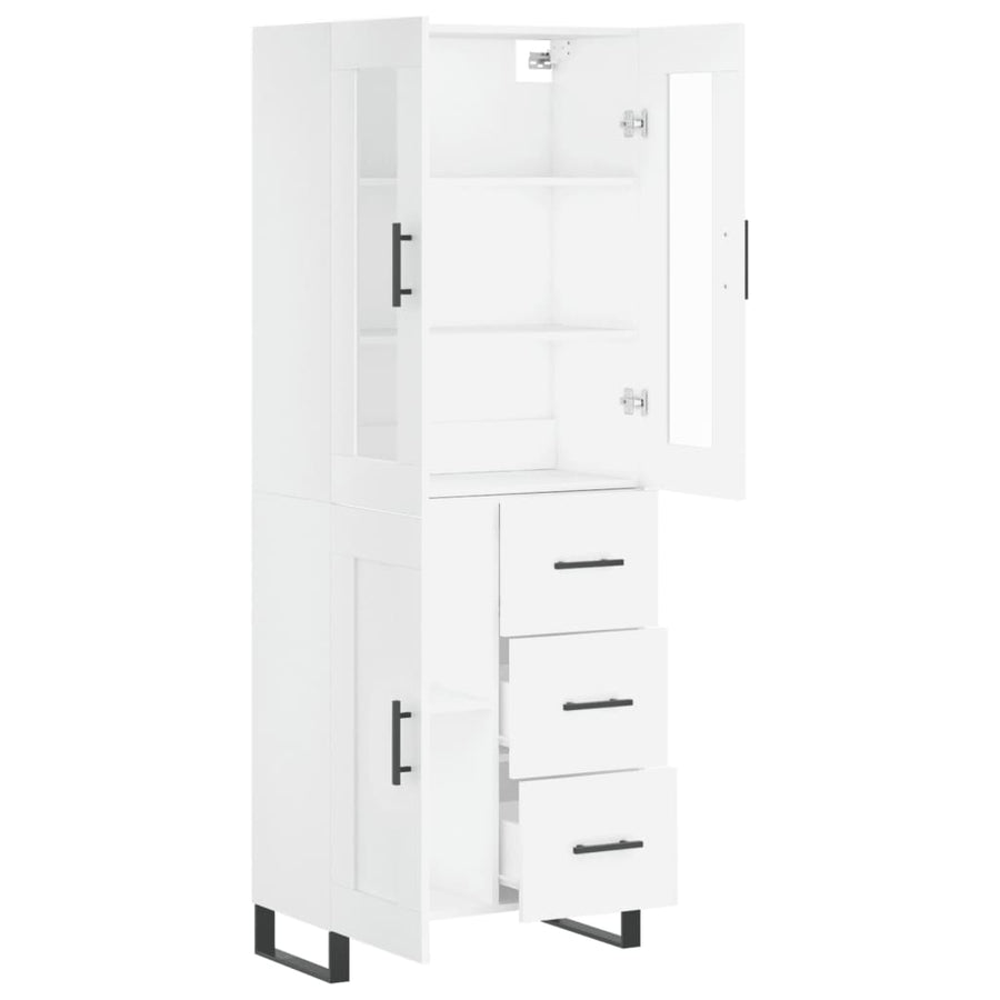 Hoge Kast 69,5X34X180 Cm Bewerkt Hout Wit