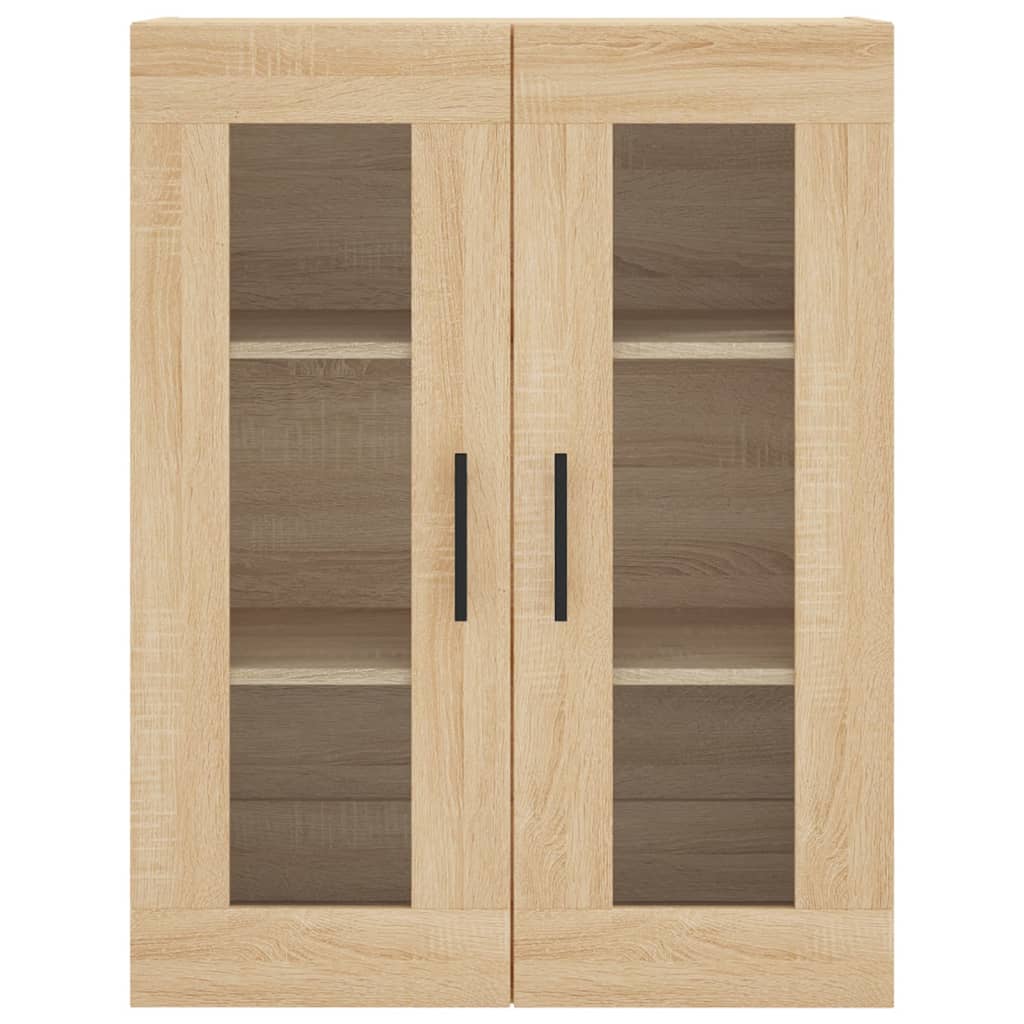 Hoge Kast 69,5X34X80 Cm Bewerkt Hout Kleurig Sonoma eiken 1 houten deur 3 lades